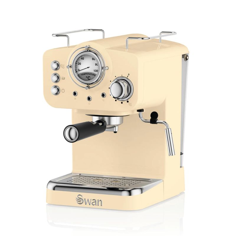 Swan Retro SK22110CN Espresso Coffee Machine with Milk Frother - Cream