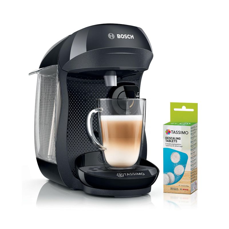 Bosch Tassimo Happy TAS102EAGB Descaling Bundle - Black