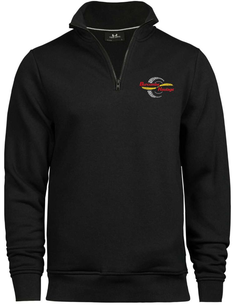 Black Branded Half Zip Sweatshirt