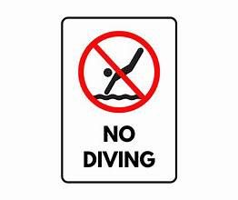 NO DIVE SIGNS NO DIVE SIGNS