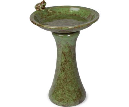 FROG ACCENT BIRDBATH 21"