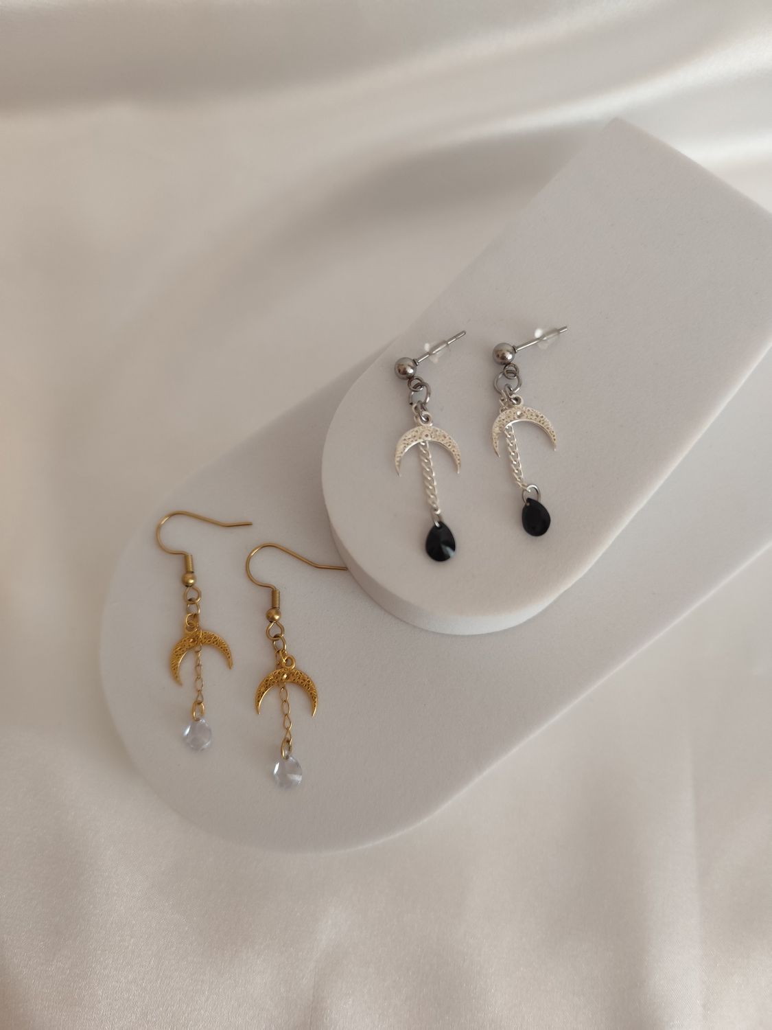 Kolczyki Moon Drops wersja srebrna