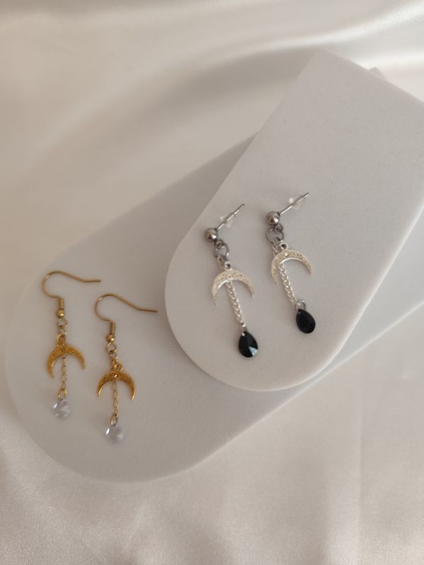 Kolczyki Moon Drops wersja srebrna