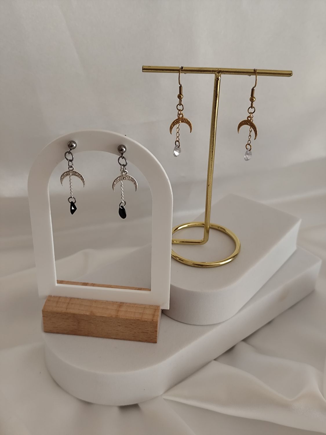 Kolczyki Moon Drops wersja srebrna