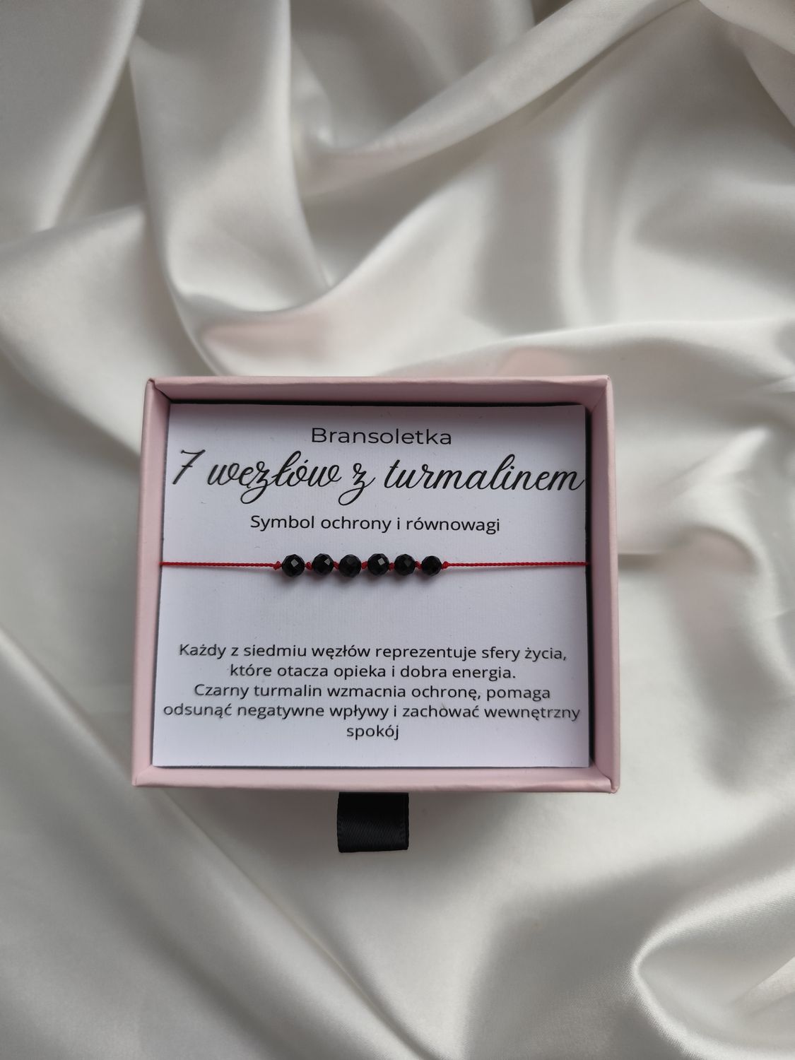 Bransoletka 7 węzłów z turmalinem