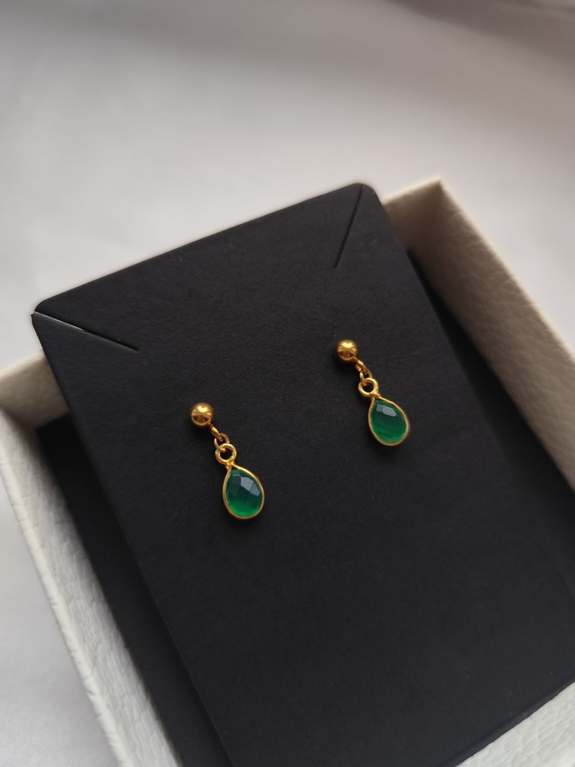 Kolczyki z zielonym onyksem