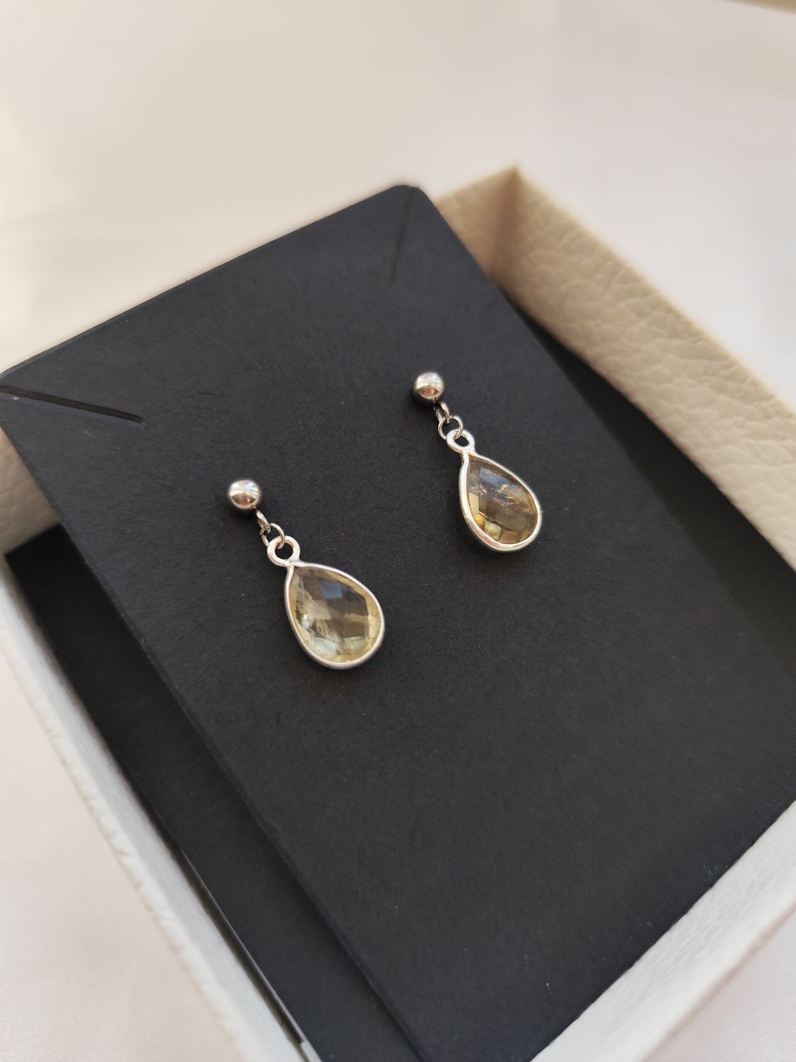 Kolczyki łezki z cytrynem