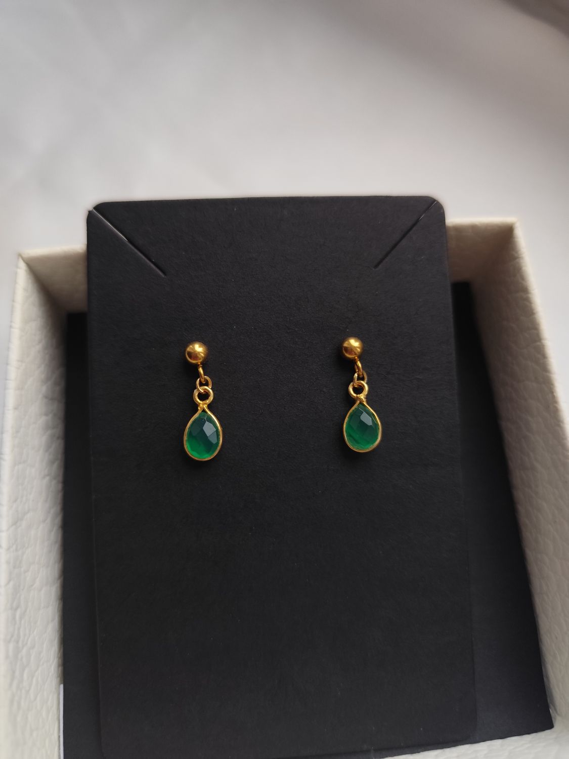 Kolczyki z zielonym onyksem