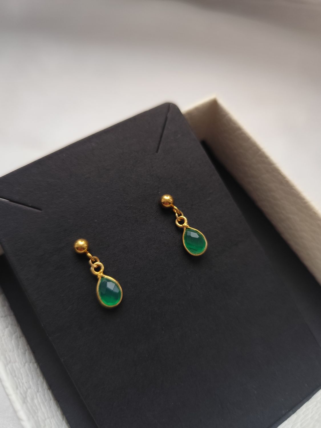 Kolczyki z zielonym onyksem