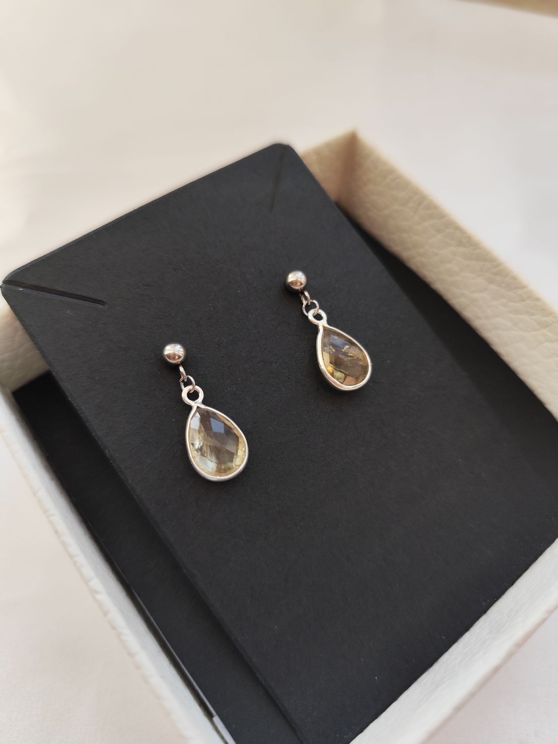 Kolczyki łezki z cytrynem