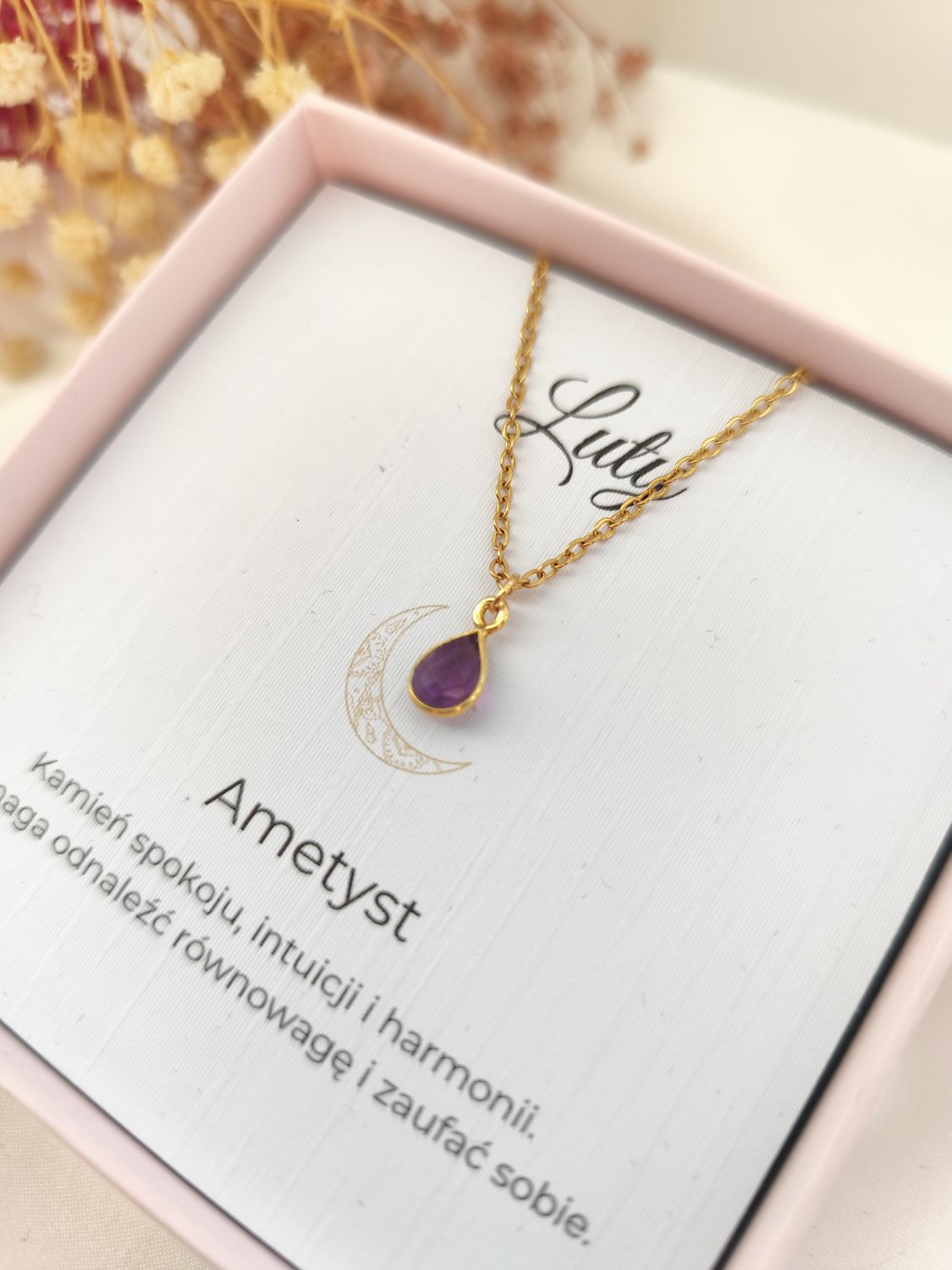 Naszyjnik z kamieniem urodzeniowym LUTY