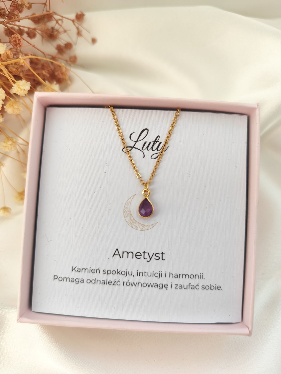 Naszyjnik z kamieniem urodzeniowym LUTY
