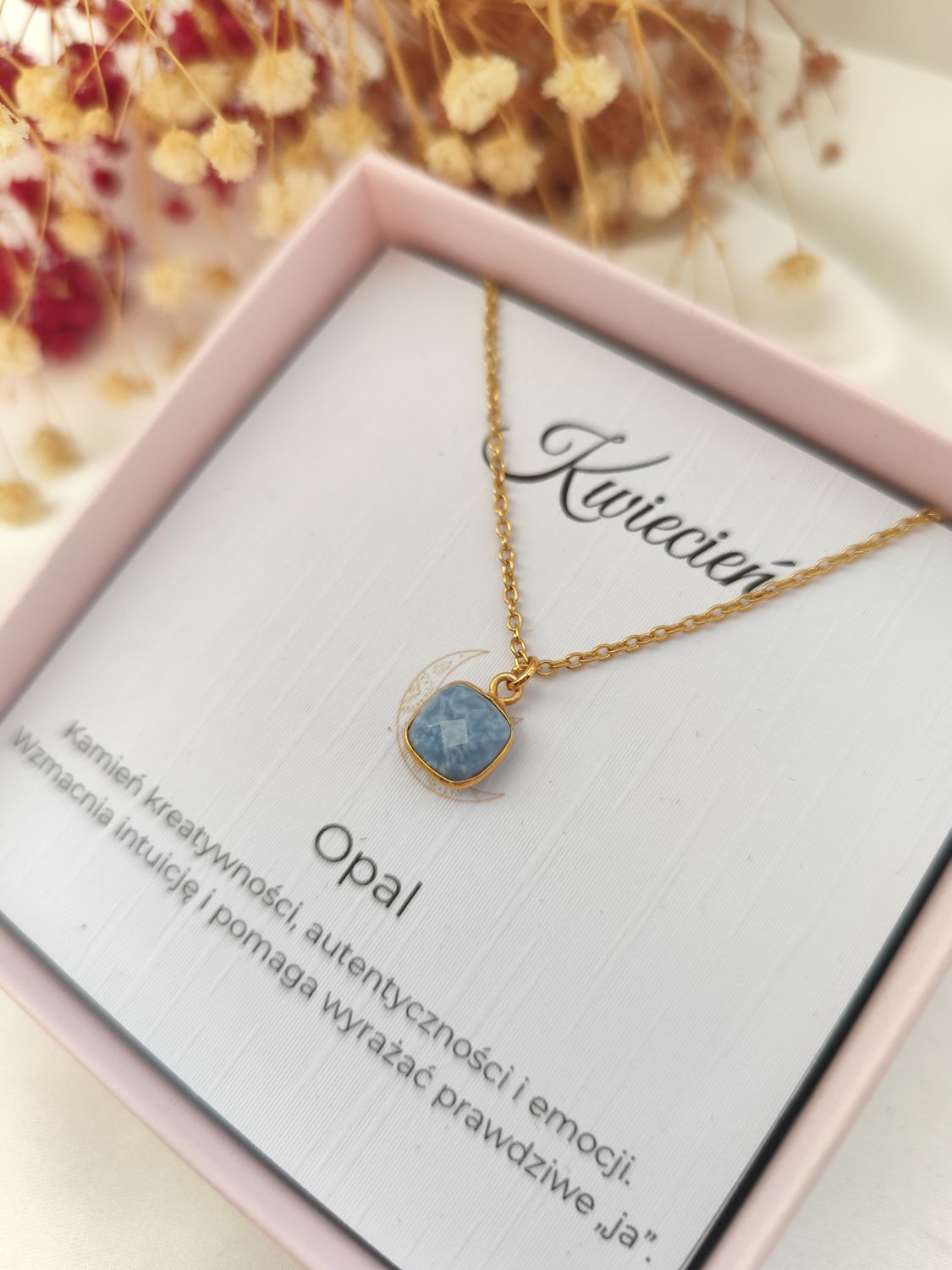 Naszyjnik z kamieniem urodzeniowym KWIECIEŃ