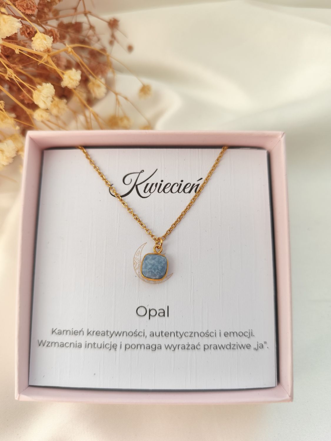 Naszyjnik z kamieniem urodzeniowym KWIECIEŃ