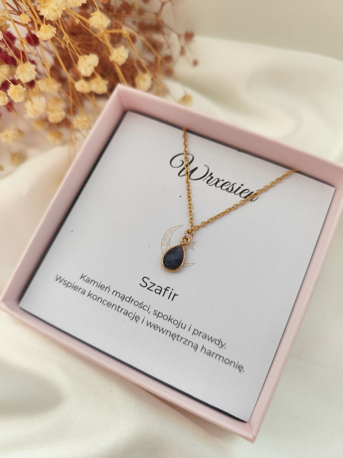 Naszyjnik z kamieniem urodzeniowym WRZESIEŃ