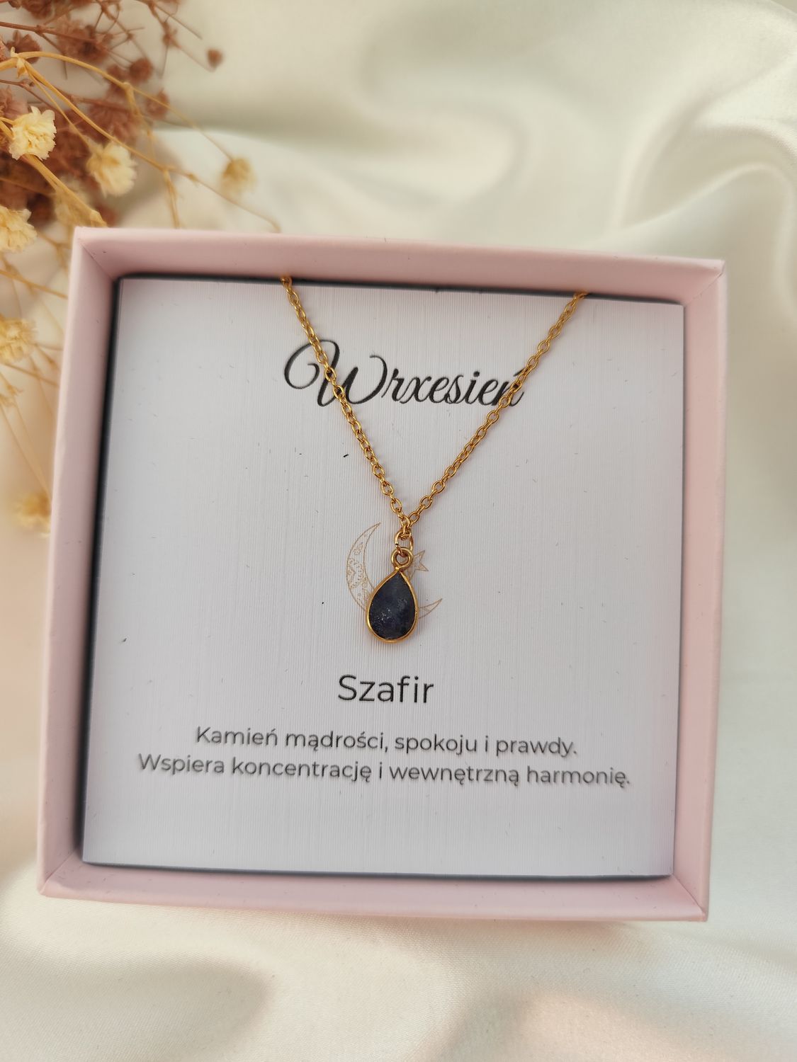 Naszyjnik z kamieniem urodzeniowym WRZESIEŃ