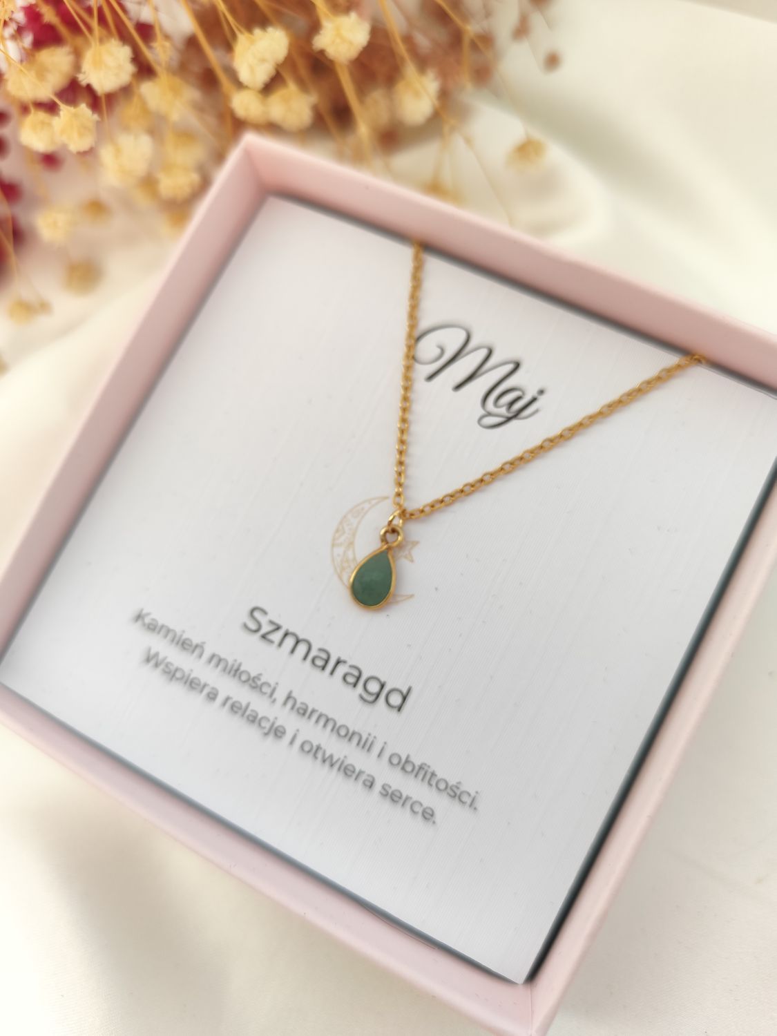 Naszyjnik z kamieniem urodzeniowym MAJ