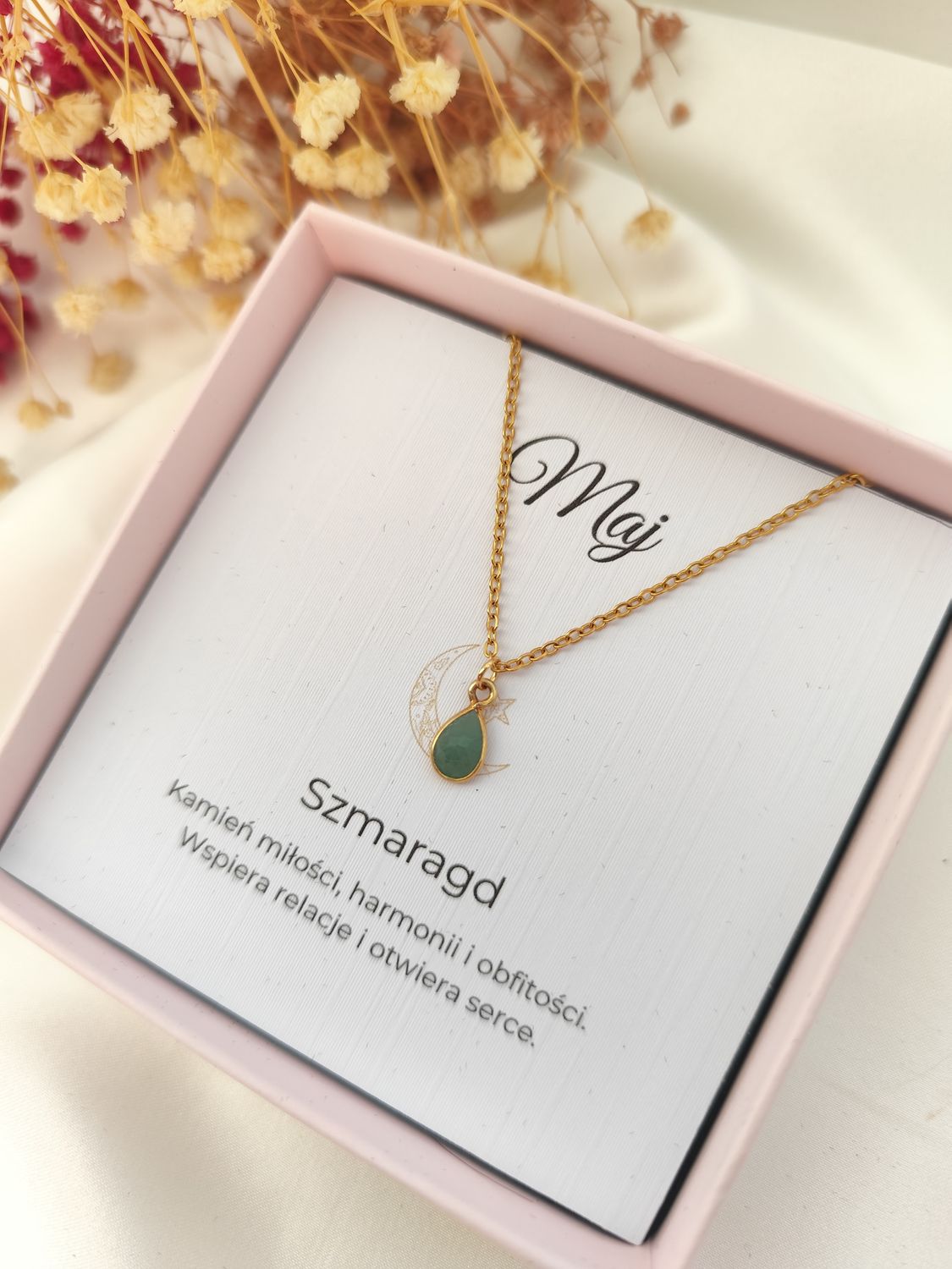 Naszyjnik z kamieniem urodzeniowym MAJ