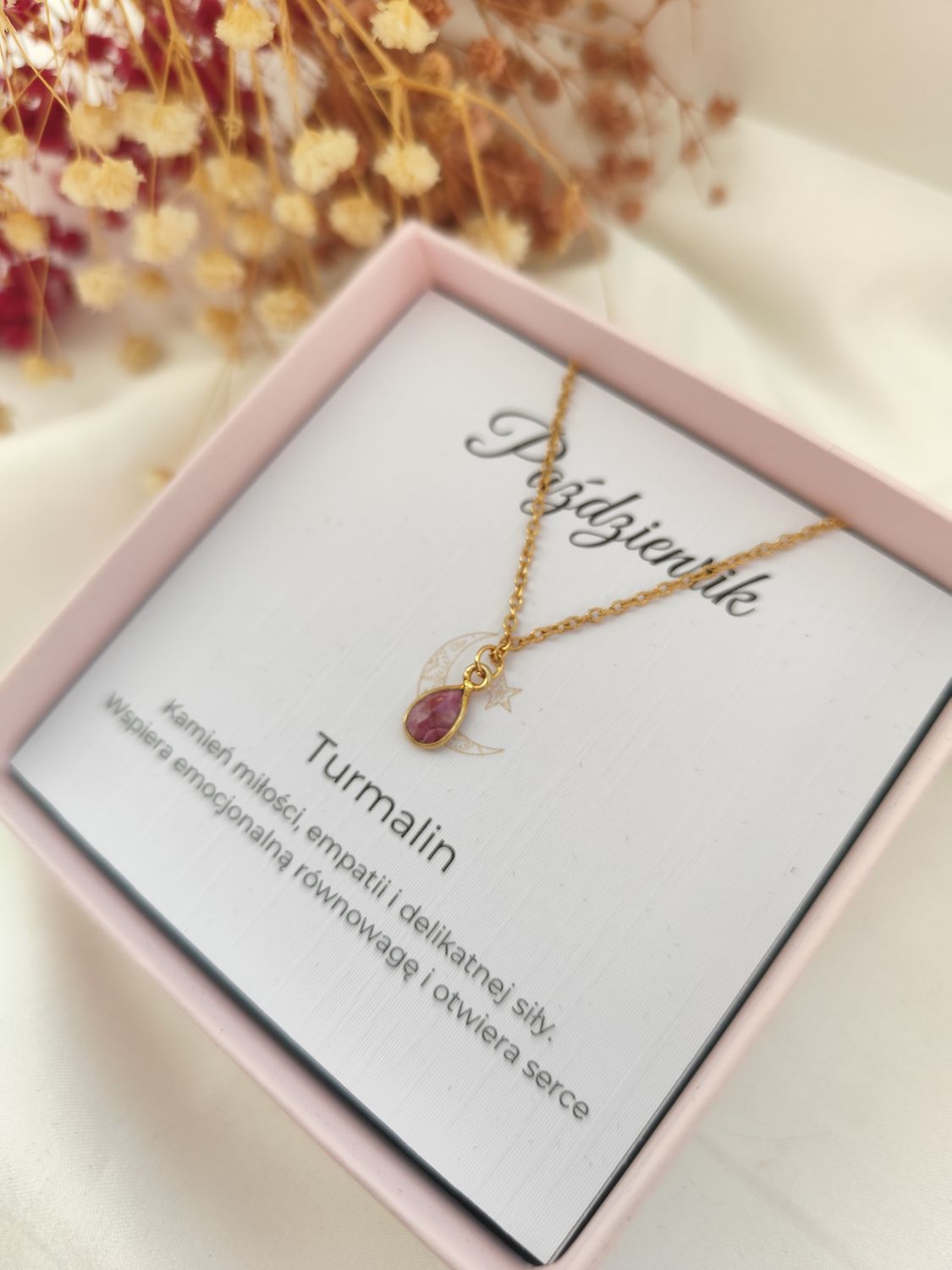 Naszyjnik z kamieniem urodzeniowym PAŹDZIERNIK