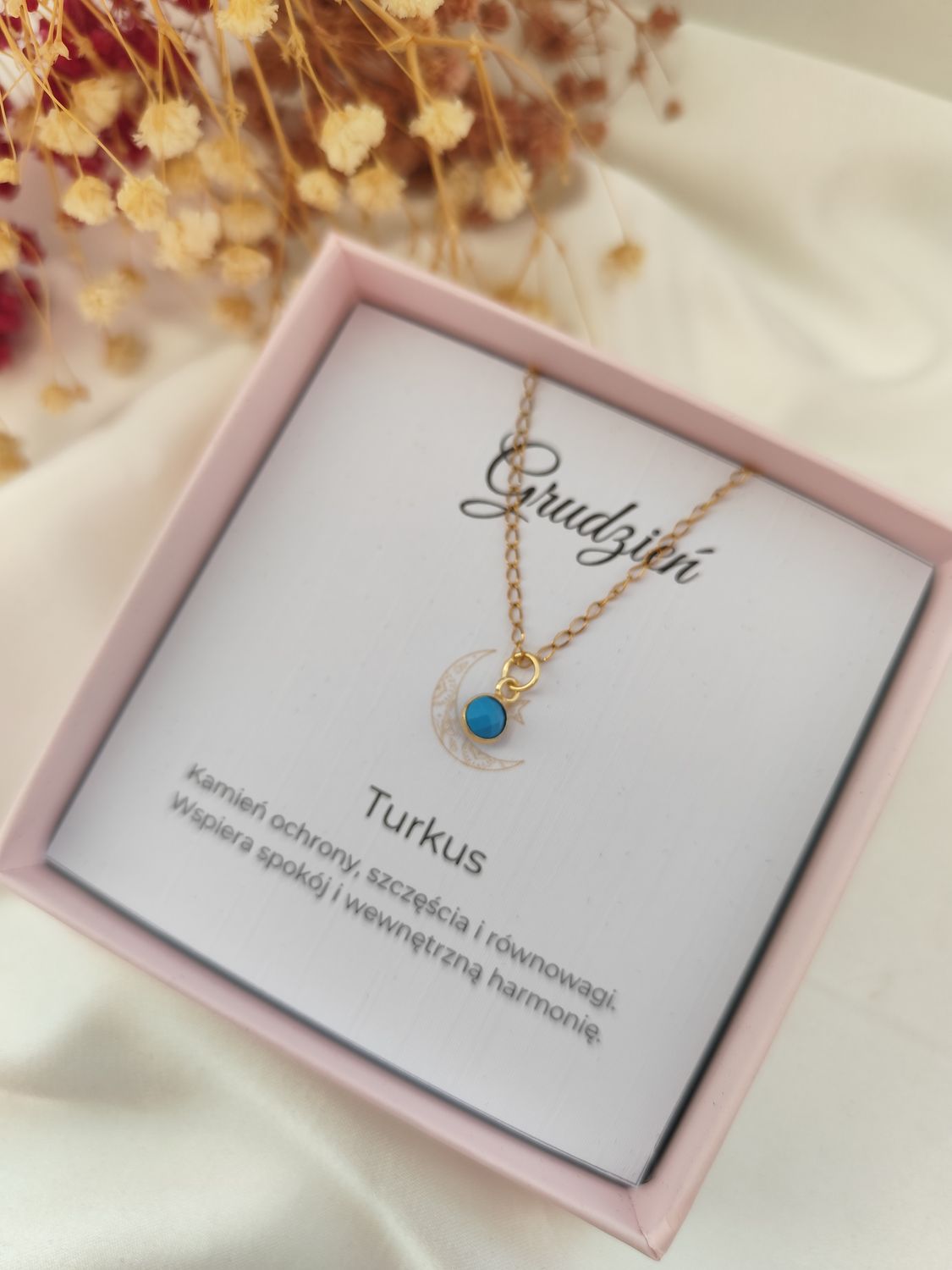 Naszyjnik z kamieniem urodzeniowym GRUDZIEŃ