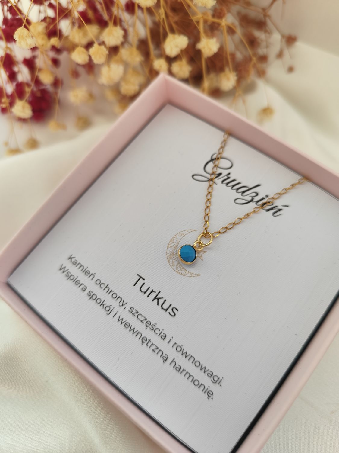 Naszyjnik z kamieniem urodzeniowym GRUDZIEŃ