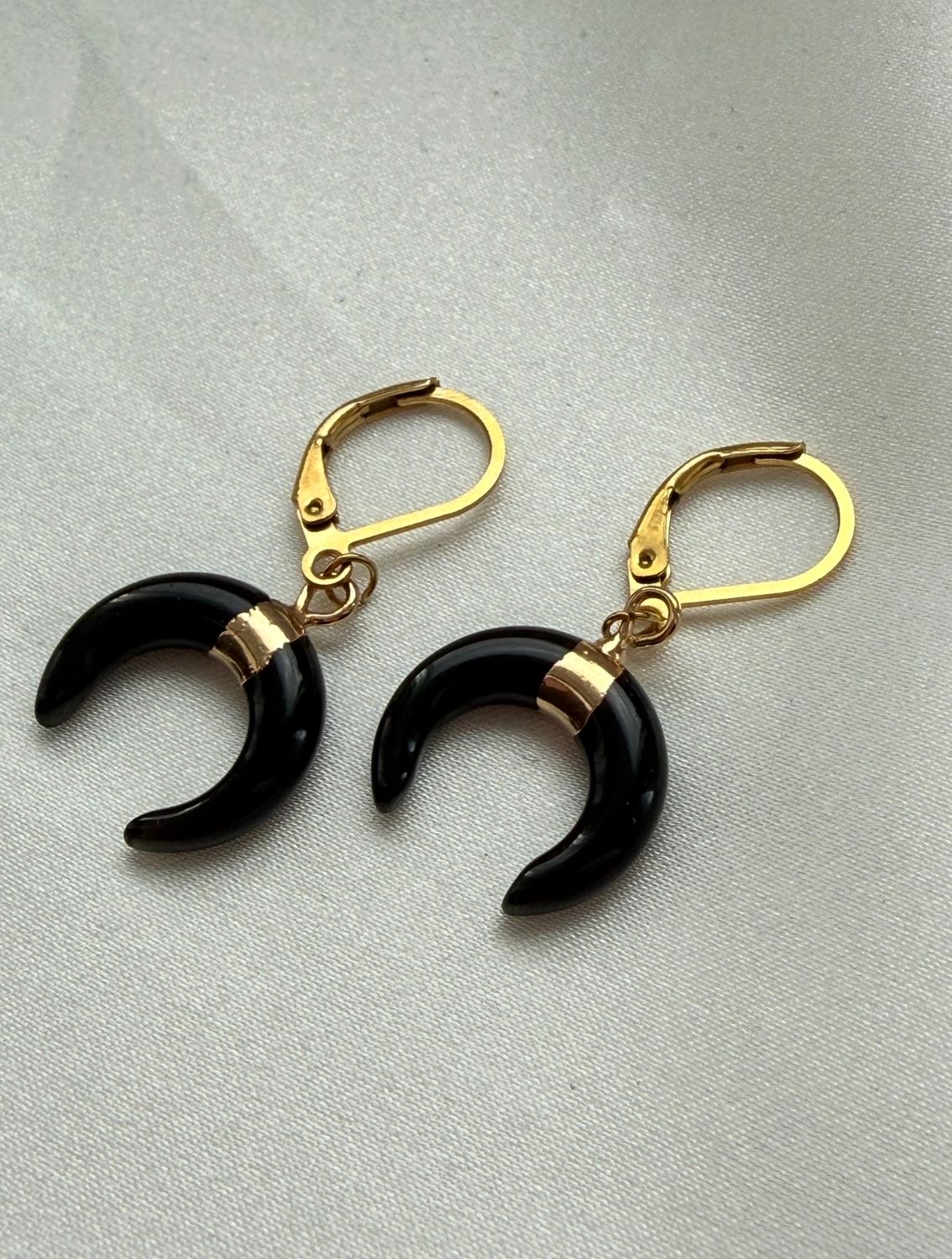 Kolczyki Lunule z Onyksem