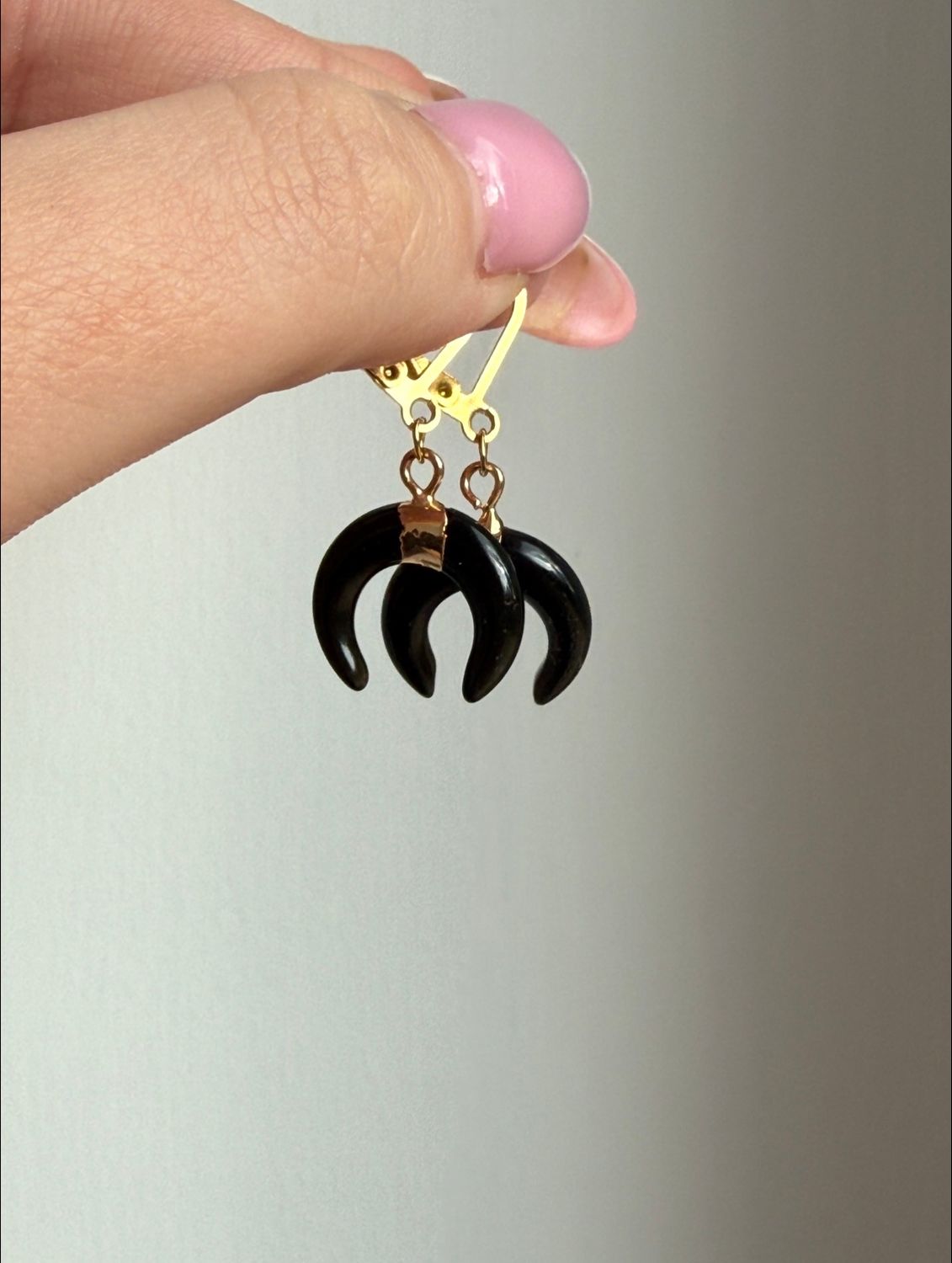 Kolczyki Lunule z Onyksem