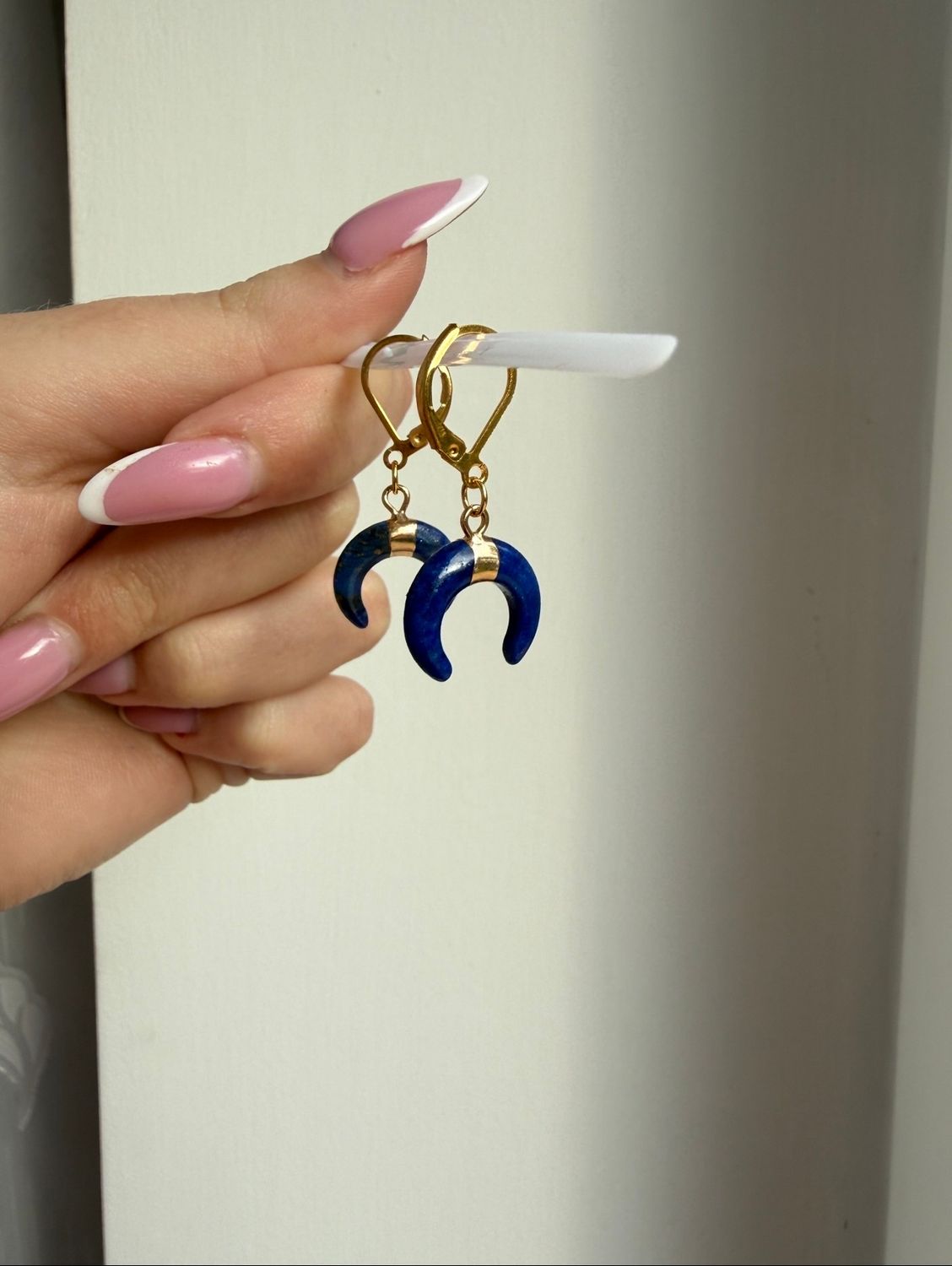 Kolczyki Lunule Lapis Lazuli