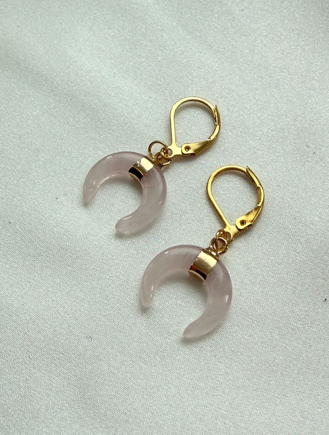 Kolczyki Lunule z Kryształem Górskim