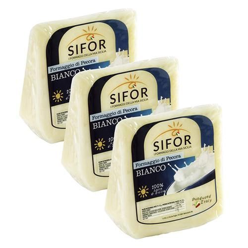 Sifor Pecorino Bianco Fresco Wedge, 14.8 oz [Pack of 3]