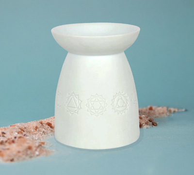 White Porcelain Chakra Oil Burner White Porcelain Chakra Oil Burner