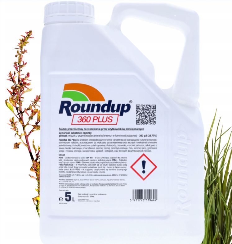 ROUNDUP 360 PLUS 5L RANDAP ŚRODEK NA CHWASTY  GLIFOSAT