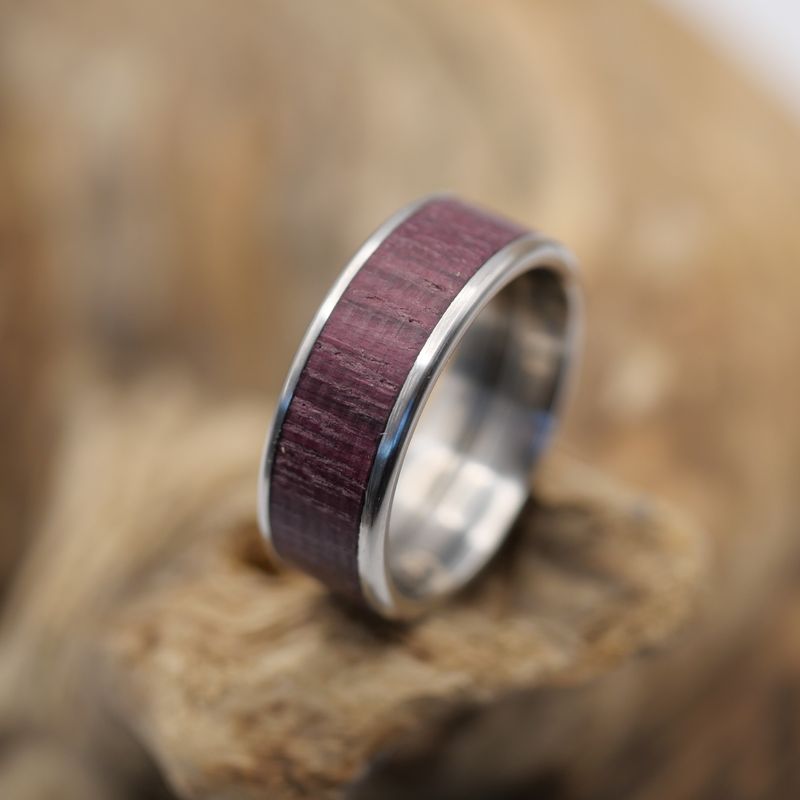 Ring Edelstahl Größe 58 Inlay: Amaranth