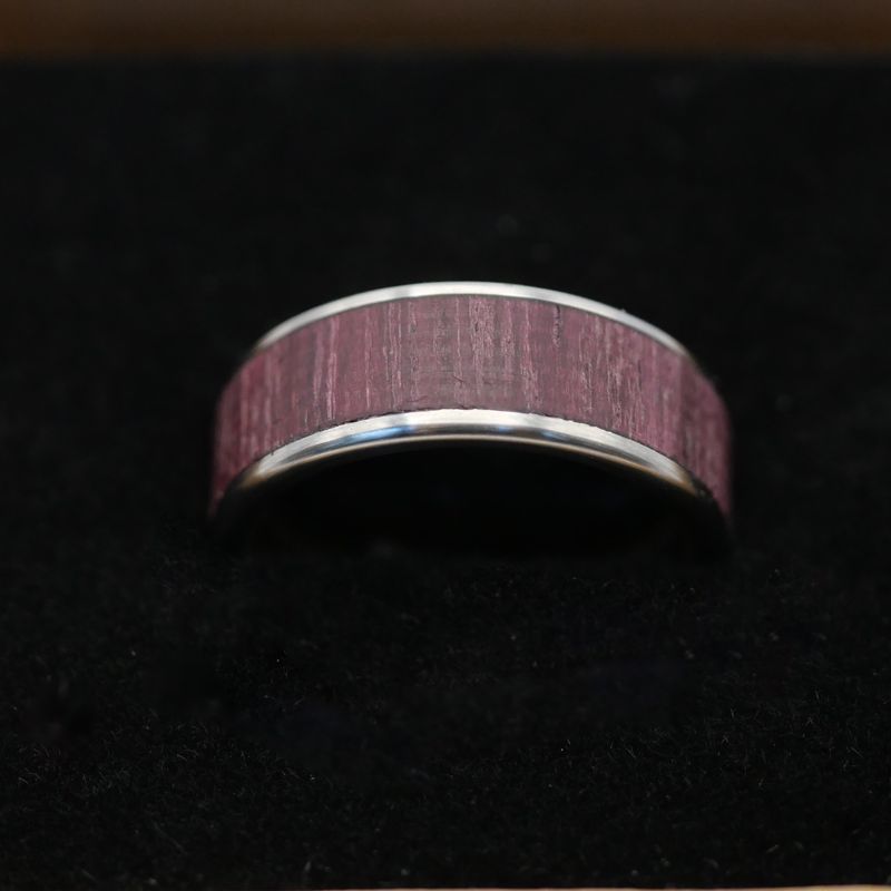 Ring Edelstahl Größe 58 Inlay: Amaranth