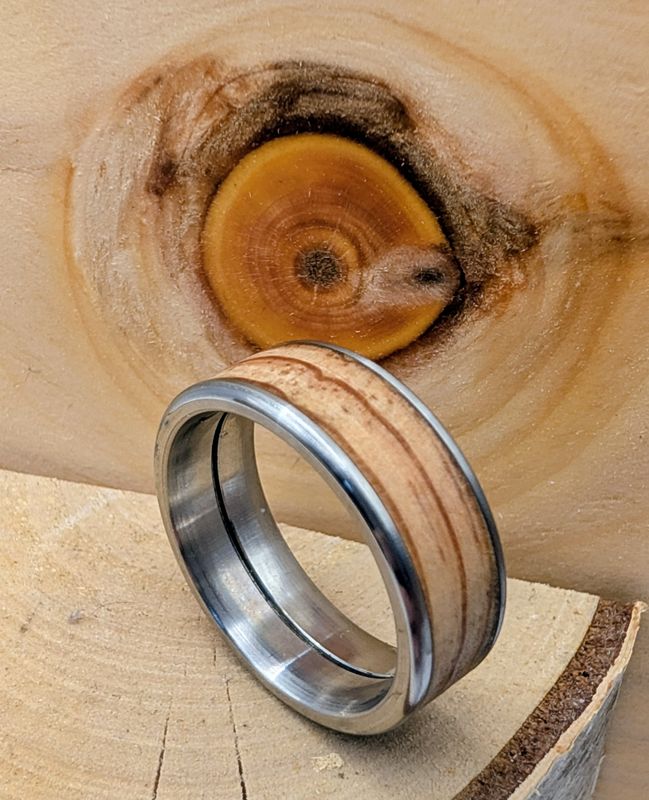 Ring Edelstahl Größe 56 Inlay: Thuja