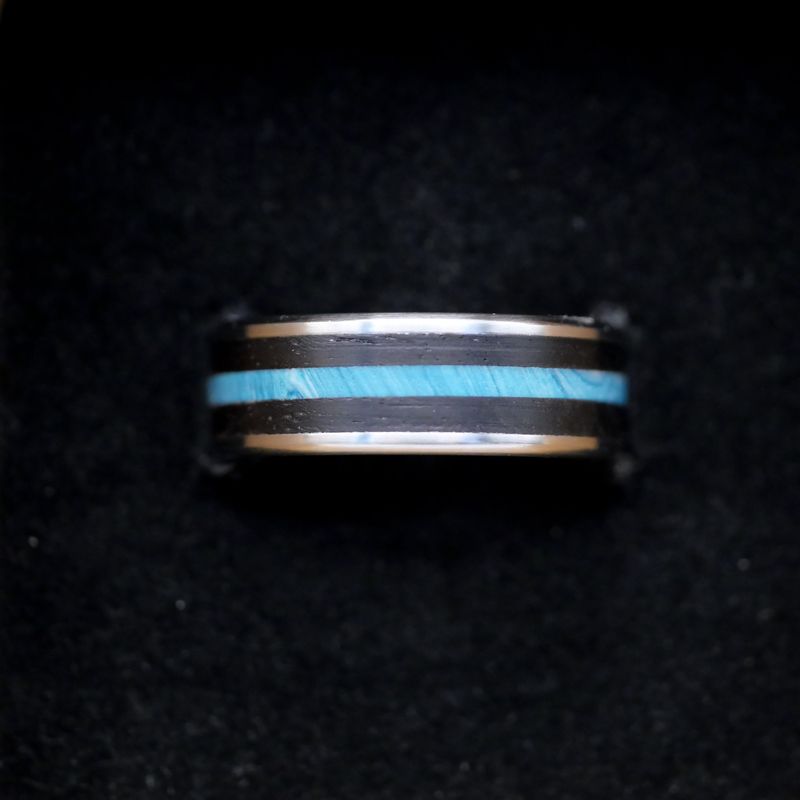 Ring Edelstahl Größe 56 Inlay: Ebenholz / Juma®