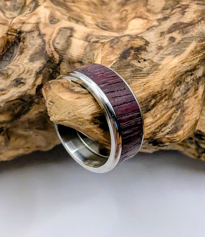 Ring Edelstahl Größe 54 Inlay: Amaranth