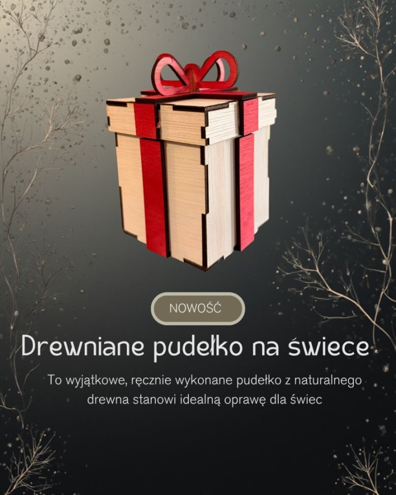 Drewniane pudełko prezent