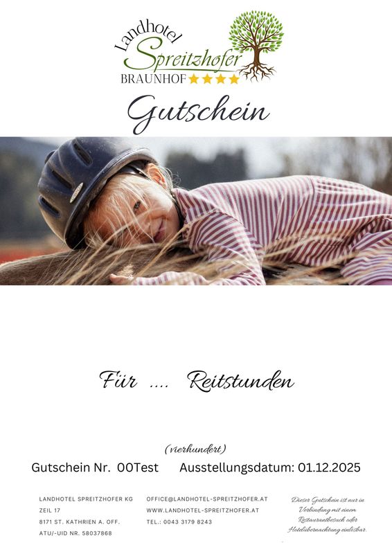 Gutschein für Reitstunden