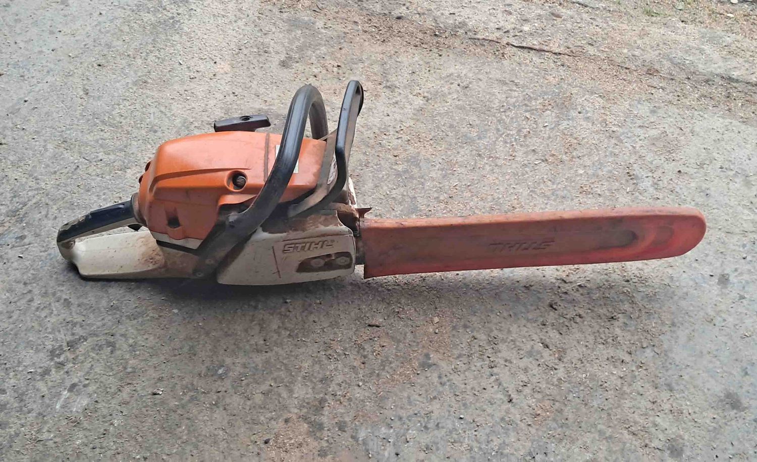 motosierra sthil ms 261C poda olivar olivo seto vibrador gancho abanico dedo gasolina 2 tiempos cadena talar leña madera case