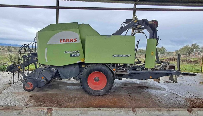 rotoempacadora encintadora Claas 355 Rollant Uniwrap Cut 355 bola alpaca malla cuerda plastificadora pinza new holland pick