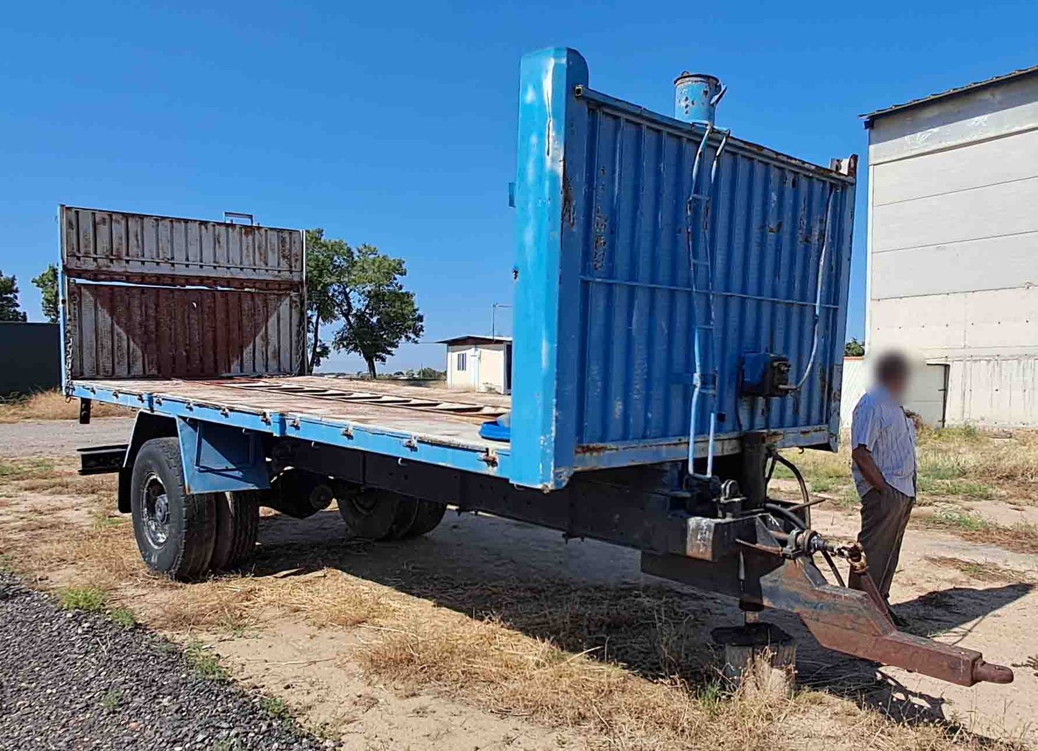Remolque plataforma alpaca documentado paja paca empacadora tractor segadora cosechadora basculante freno hidráulico 2 eje