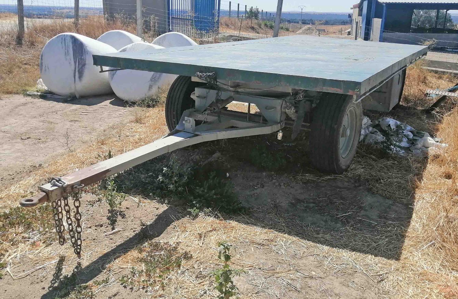 Remolque plataforma alpaca documentado paja paca empacadora tractor segadora cosechadora basculante freno hidráulico 2 eje