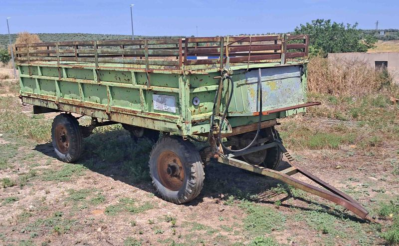 remolque agrícola agricola fijo 2 eje 4 rueda freno hidráulico hidraulico cereal tara carga pma cuba tractor transporte deere