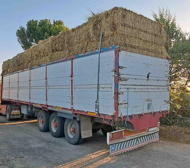 semirremolque trailer cabeza tractora piso móvil leciñena hierro aluminio cereal forraje alpaca transporte agricultura camion