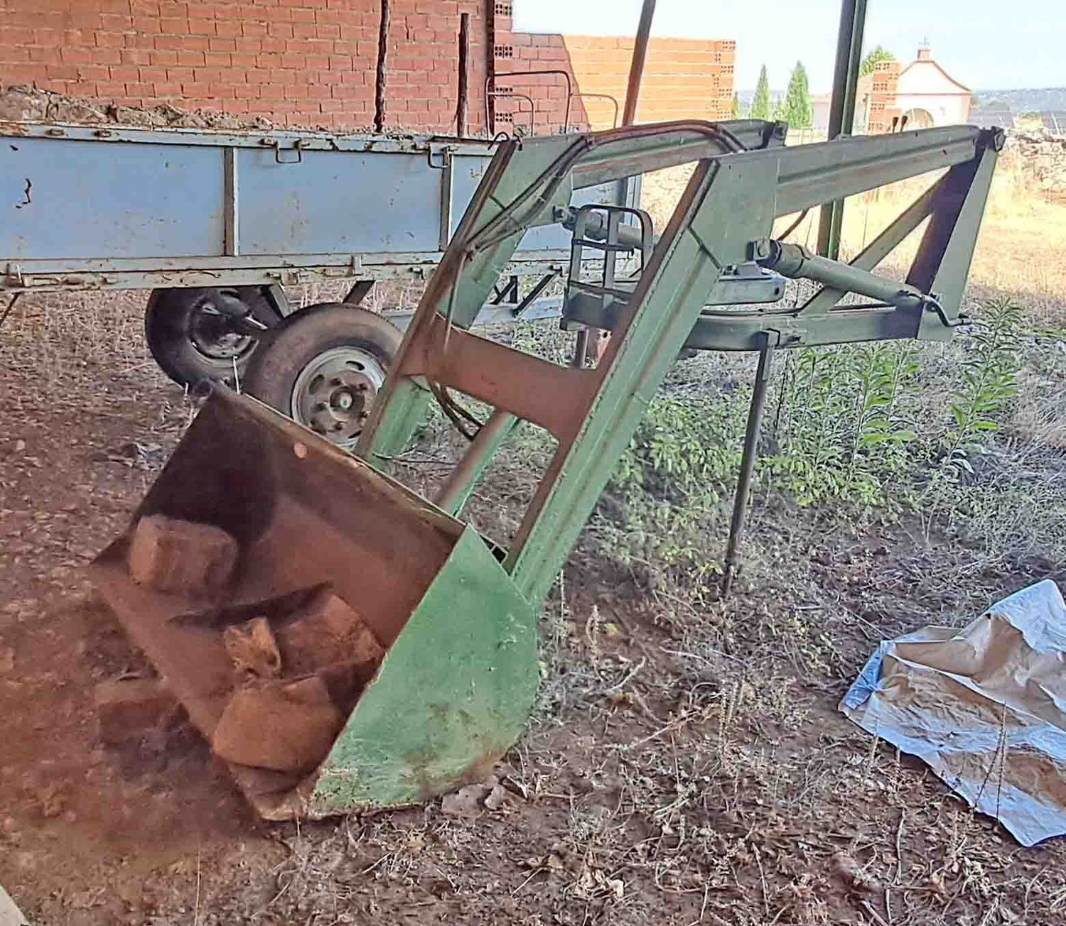 pala tractor john deere cv simple doble efecto elevación elevacion cereal pantalla alpaca paca remolque botella mando anclaje
