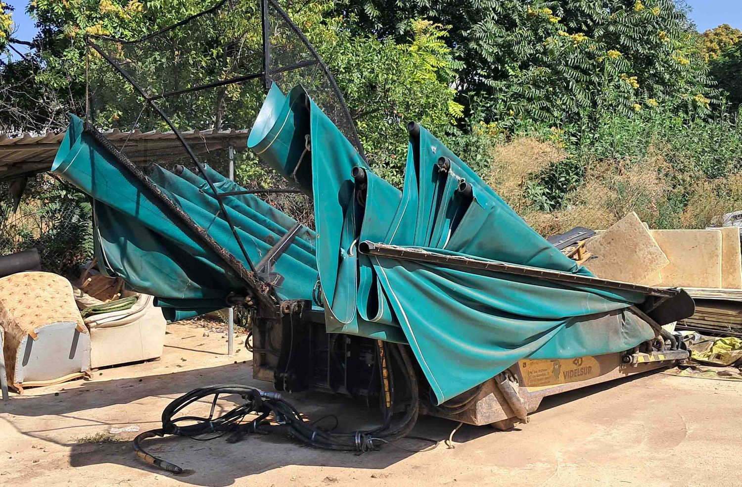 paraguas vibrador pinza videlsur tractor pala enganche trasero olivar oliva aceituna extra virgen almendra pistacho aceite