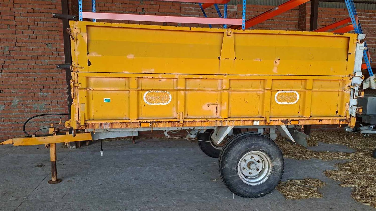 remolque agricola rigual eje kilo freno hidraúlico hidraulico basculante tiro tractor acarrear transportar cereal viña oliva