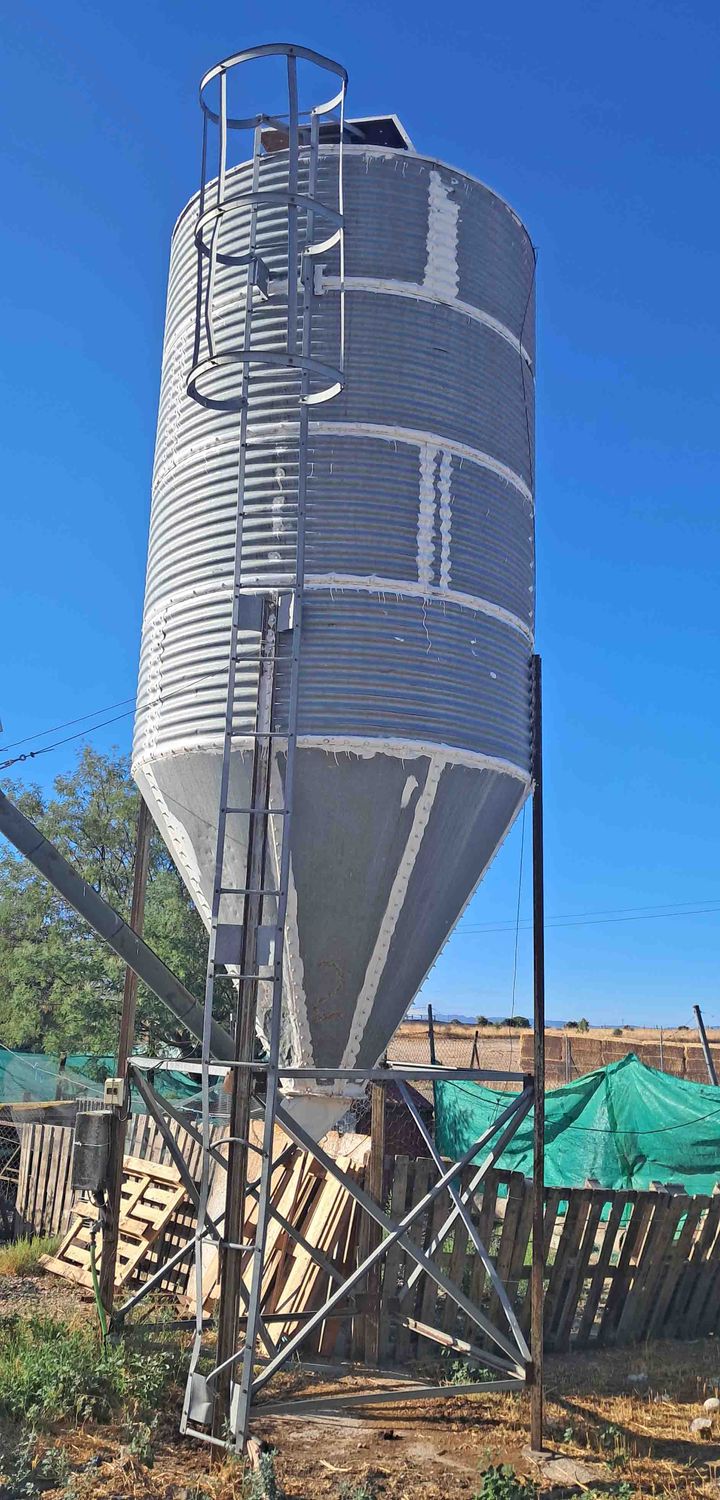 silo sifin cereal soja vaqueria granja vaca frisona oveja cabra tractor remolque cuba pienso ganado ordeño vaqueria cinta