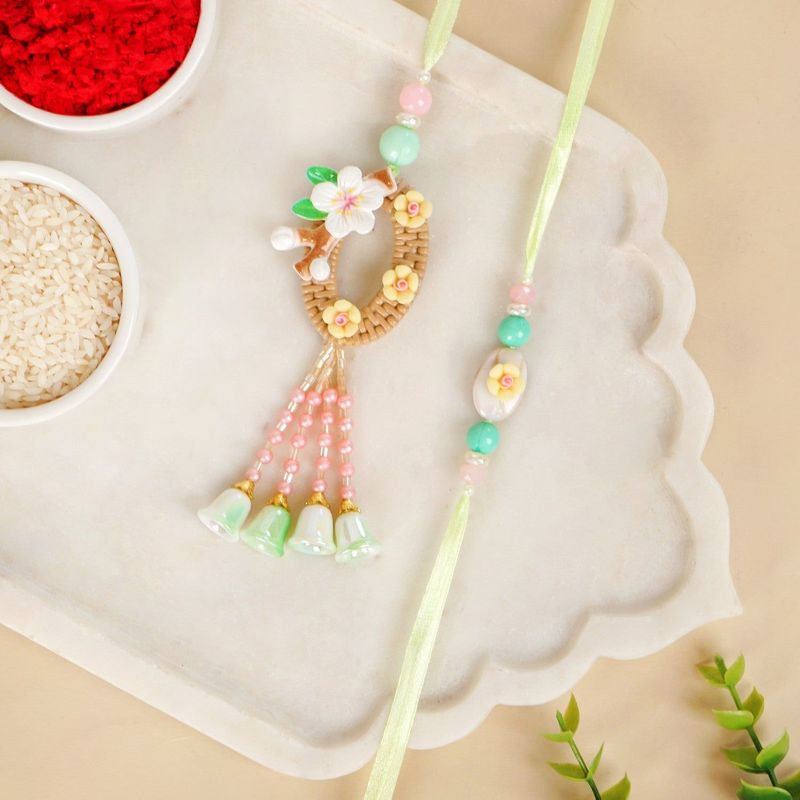 Green Harmony Rakhi Lumba Gift Set
